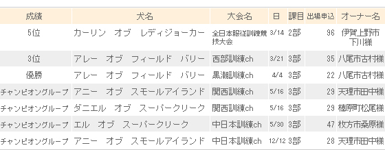 競技実績　2004年